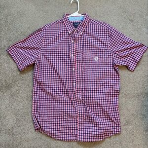 Chaps Men's Button-Down Shirt - Classic Woven Short Sleeve.